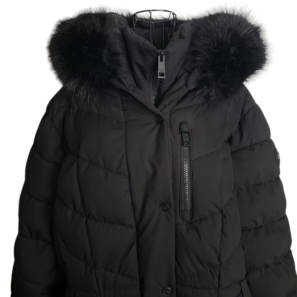 MICHAEL MICHAEL KORS Plus Size Belted Faux-Fur-Trim Hooded Puffer Coat, Size XXL - Picture 6 of 16